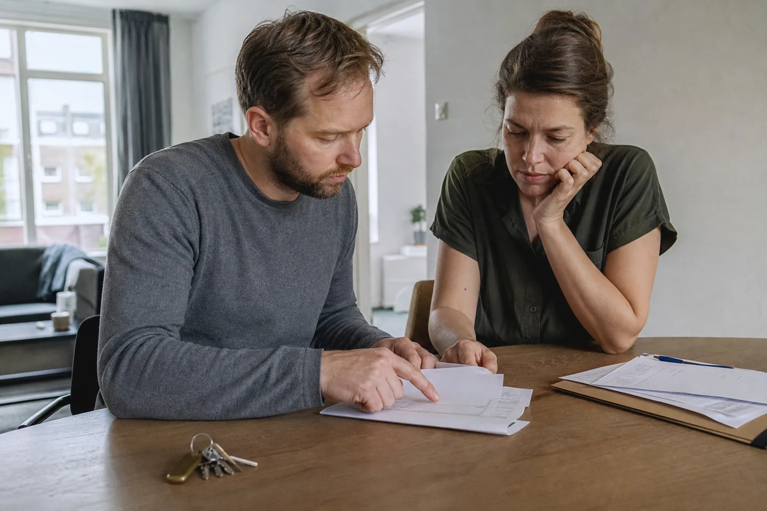 Een Nederlandse woning met sleutels en papieren. Beeld bij het artikel: In welke stappen onderbouw je een huurverhoging die de huurder zelf kan narekenen?